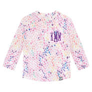 monogrammed kids tie dye long sleeve shirt in watercolor