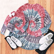 mom and me tie dye long sleeve shirts