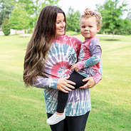 matching tie dye pocket tees for mom and mini