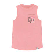 monogrammed kids tank top in blush