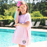 girls monogrammed pink seersucker coverup