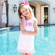 monogrammed girls cover up by pool