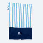 monogrammed kids beach towel in blue mini stripes china 2026