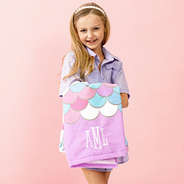 mermaid kids beach towel in hands