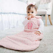 pink rosebud pattern wearable blanket for baby