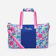 monogrammed kids weekend bag in watercolor whimsy