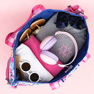 watercolor whimsy kids weekend bag inside shot