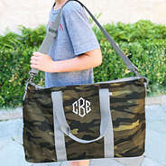 kids monogrammed boys weekend bag at camo