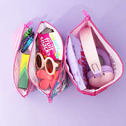 monogrammed kids toiletry bag MLEO inside shot