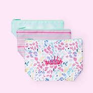monogrammed kids toiletry bag in wild confetti