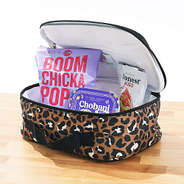 snacks inside of cheetah lunch box