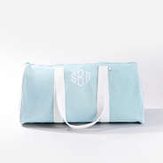 monogrammed kids canvas duffel bag in blue