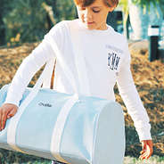 boys blue monogrammed duffel bag with name
