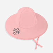 monogrammed baby sun hat in pink