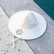 monogrammed baby sun hat in white