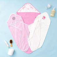 baby hooded bath towel trio