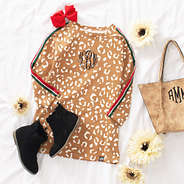 girls caramel leopard dress outfit