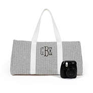monogrammed kids pinstripe duffel bag in fall botanical