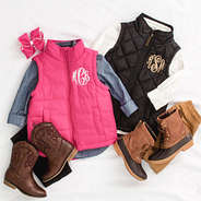 duo kids puffer vests flatlay