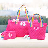 monogrammed kids diamond quilted collection with duffel bag