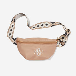 Monogrammed Kids Fanny Pack in Taupe
