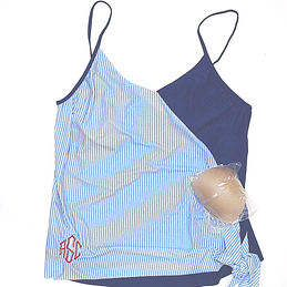 BLOOPER SWIM: Monogrammed Ruched Tankini