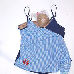 BLOOPER SWIM: Monogrammed Ruched Tankini