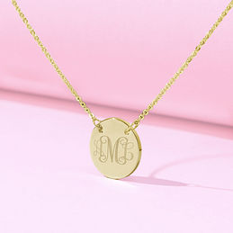 Monogrammed Kids Disc Necklace