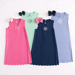 Monogrammed Girls Scallop Dress