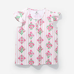 BLOOPER: Blank Ruffle Pajama Top