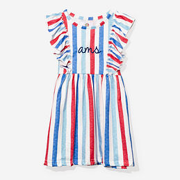 childrens red white and blue dresses Girls' 4th of July Gingham Twirl Dress – Little Stocking Company