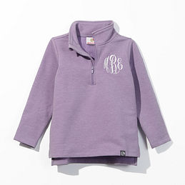 monogrammed kids pullover sweatshirt in lavender