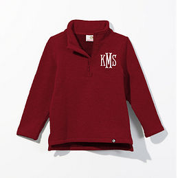 monogrammed youth crimson pullover sweatshirt