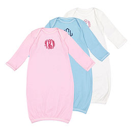 Monogrammed Baby Layette Gown