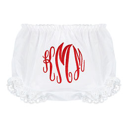 Marleylilly Kids  Personalized White Infant Bloomers