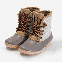 Monogrammed Toddler Duck Boots in Grey - updated