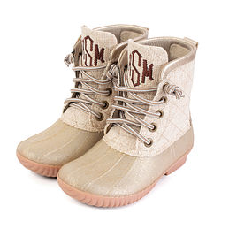 kids monogrammed duck boots