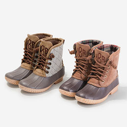 Monogrammed Youth Duck Boots