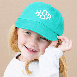  Tiny Expressions Toddler BoysÕ and Girls' Navy Embroidered  Initial Baseball Hat Monogrammed Cap (A, 6-10yrs): Clothing, Shoes & Jewelry