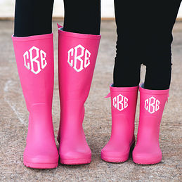 rain boots with initials