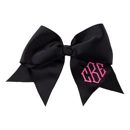 monogrammed girl's hair bow in black