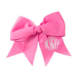 monogrammed girl's hair bow in pink