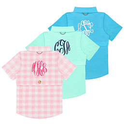 Monogrammed Kids Fishing Shirt 