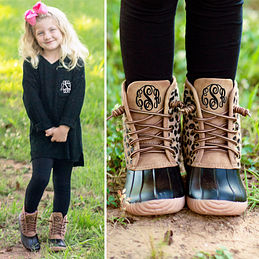 Schoenen Meisjesschoenen Laarzen Girls Tall Cheetah Duck Boots 