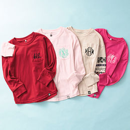 Monogrammed Kids Long Sleeve Shirt