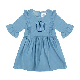 monogrammed toddler baby denim dress