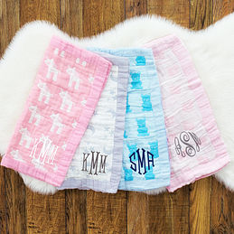 monogrammed burp cloths