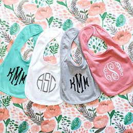 monogrammed bibs