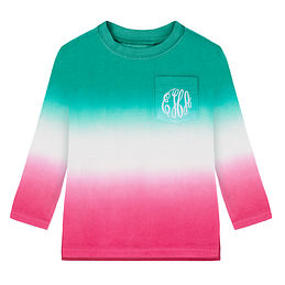 monogrammed kids tie dye corded sweatshirt