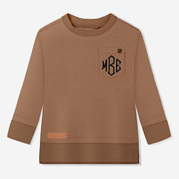 monogrammed kids corded sweatshirt in hickory